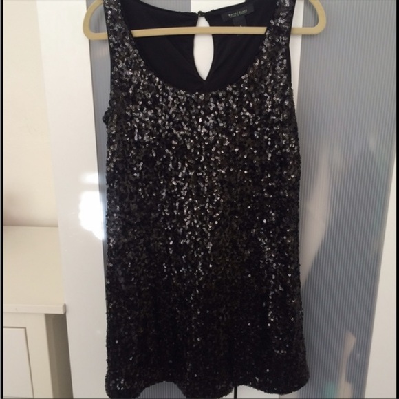 White House black market black sequin mini dress - Picture 1 of 2
